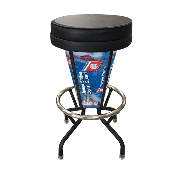 Lighted U.S. Coast Guard 30" Swivel Bar Stool